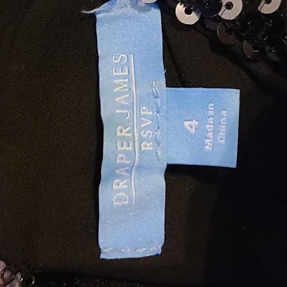 DRAPER JAMES WOMENS BLACK & WHITE SEQUIN SHEATH DRESS SIZE 4 - Picture 7 of 15